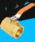 Heavy Duty DN32 Brass Ball Valve Featuring Smooth Quarter Turn For Water Oil And Gas Lines High Pressure 1.6MPa Rating on blue background.