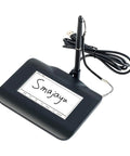 Plug And Play Electronic Signature Tablet Featuring Color Backlit LCD Screen, smooth stylus pen and signature display.