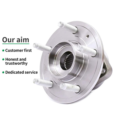 Front Wheel Hub Bearing Assembly 513276 Replacement For 2007-2009 Chevy Equinox, shown in side view with ABS compatibility, 5-lug design.