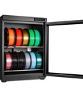 Open All In One 70L Filament Dryer Box For 3D Printing Auto Humidity Sensor Dehumidify With PTC Heating, holding 10 filament rolls.