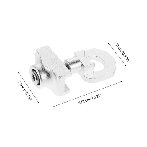 Adjustable Aluminum Alloy Bike Chain Tensioner Tool 2 Piece Set For Folding Bikes with dimensions shown in silver finish.