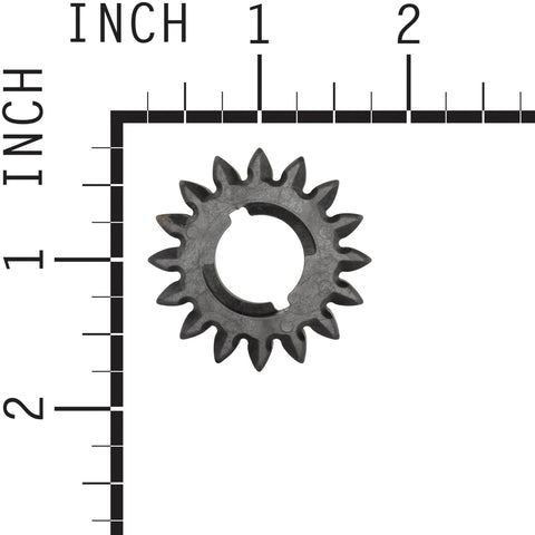Genuine Pinion Gear Replacement for Outdoor Power Equipment Models 693059, 280104 and 693058 with scale for size reference