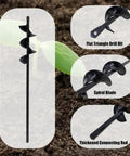 Rapid Planting Auger Drill Bit For Gardens Two By Eight Point Seven Inch Size With Three Eighth Inch Hex Drive showing design details