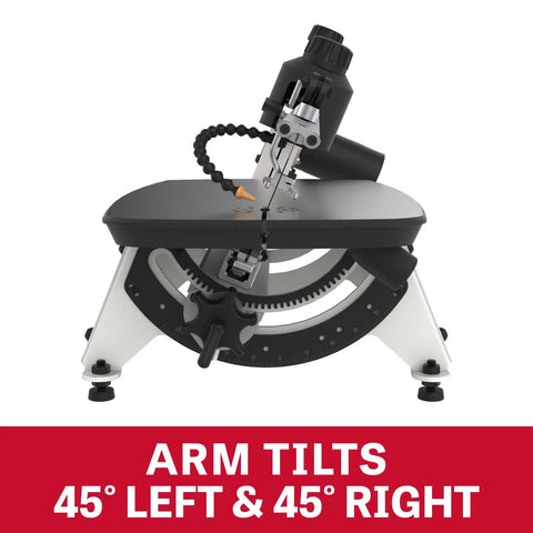 22 Inch Scroll Saw With Foot Switch And Variable Speed From 400 To 1550 SPM For DIY Folks Tilting Arm Up To 45 Degrees For Flat Cuts Built In Wrench Blade Storage And Quick Blade Change Mechanism 120V 1Ph