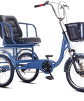 Three Wheel Cruiser Trike For Seniors And Adults With Hydraulic Front Fork Dual Brakes Movable Large Seat With Backrest