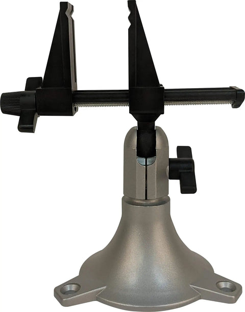 Pro Grade Junior Miniature Vise With One Knob Head Control for three plane movement, silver base, USA made