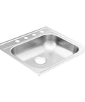 2000 Series 25 Inch 20 Gauge Drop In Stainless Steel Kitchen Sink With Rear Drain Quick Mount Noise Shield Built To Last Easy Install Single Bowl For Quiet Durable Kitchen Cleanup