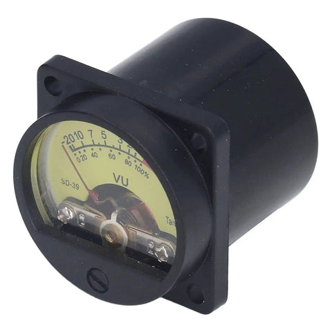 Analog VU Meter With Backlight For Amps A Compact VU Level Gauge On Durable Plastic Iron Panel Ready To Tackle Vibration And Static Easy Readout For Accurate Sound And Noise Measurement, black panel mount