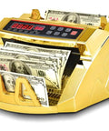 Money Counter With Counterfeit Detection And Fast Bill Counting, Light Up Display, Counts Up To 1,000 Bills A Minute, gold design