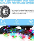 Lit Up 80mm Inline Skate Wheels With Abec9 Bearings 2 Pack Replacement for Inline Skates showing LED lights and bearing design