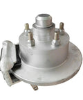 10 Inch Mechanical Disc Brake Trailer Hub And Stub Half Axle Set With Sealed Bearings 5 On 114.3mm Bolt Pattern, showing top view with brake components.