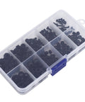 Rock Solid 270pc Nylon Screw Nut Washer Assortment Kit With M4 And M5 Threaded Plastic Fasteners in compartment box