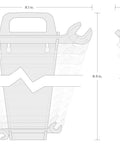 Diagram of Angle Head Open End Wrench Set With Holder, 11 Piece, sizes and layout for compact storage and easy access.
