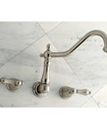 Heritage Roman Tub Faucet In Brushed Nickel With Solid Brass Construction Wall Mount Installation Drip Free Ceramic Disc Cartridge