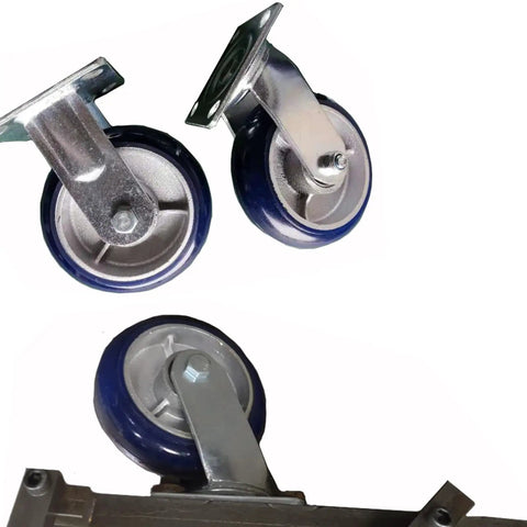 Heavy Duty Swivel Caster Wheels With Brakes For Furniture And Workbenches, Quiet Polyurethane Castors With 360 Degree Top Plate