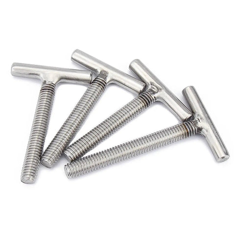 Hardcore 304 Stainless Steel T Slotted Screws And Weld On Studs M6 X 60MM Cylindrical Threaded Fasteners in T shape.