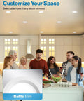 Modern kitchen with 24 Pack 4 Inch LED Recessed Lights With Junction Box, Canless Ceiling Downlights, Baffle Trim, CCT feature