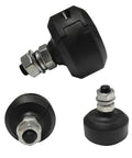 Magnetic Limit Switch Replacement Magnet for Sliding Gate Opener Driveway Stopper, two pack, durable nylon and steel, front and side view.