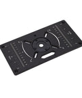 Heavy Duty Aluminum Router Table Insert Plates For Workshop Pros And 24X13X2 Inch showing precision adjustable holes and measurement guides.