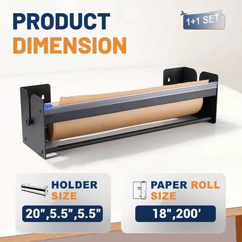 Slick Heavy Duty Eighteen Inch Paper Roll Dispenser Cutter Wall Mount Tabletop Stand Compatible With Kraft Freezer Butcher Sheets Smooth Glide Design Handles Big Loads Like A Champ Zero Friction Just A Legit Workhorse Tool For Any Back Room Setup