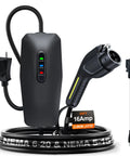 Rock Solid Level 1 And 2 EV Charger Featuring 16 Amp 3.5 Kw Quick Charge Heavy Duty Twenty Foot Cable with NEMA connectors.
