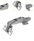 No Squeak Soft Close Hydraulic Cabinet Hinge with Foldable Quiet Corner Hinge for Frameless Cupboards in metal finish