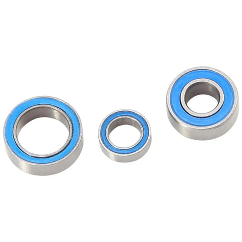 Twenty Piece Rubber Sealed Ball Bearing Kit For One Tenth Scale RC Cars TT01 TT01E TT01D TT02B Upgrades And Gear Smooth Rotations Durable Bearings For Faster Steering And Long Lasting Performance On Track Or Off Road, blue sealed bearings