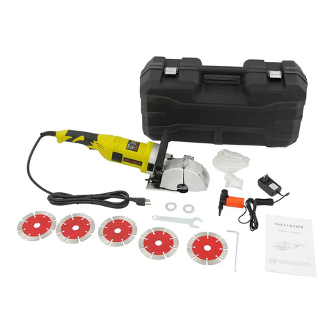 Corded Wall Groover For Concrete With 4000W All Copper Motor Adjustable Depth From 0 To 1.18 Inches toolkit and accessories