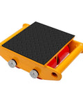 Beefy Heavy Duty Machinery Moving Skates With Non Slip Cap 13,200 Lbs Capacity showing black cap and red PU wheels