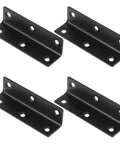Stainless Steel Corner Brackets 4 Pack L Shaped 90 Degree Right Angle Fasteners with screw holes in black finish