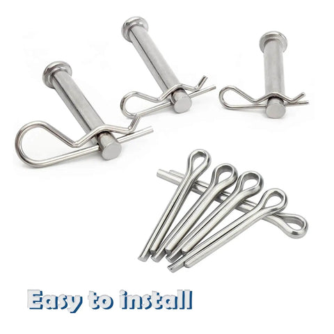 Cotter Pin Assortment Kit With 230 Pieces In 13 Sizes 304 Stainless Steel R Shaped Cotter Pins And Hairpin Split Pin Fasteners Clips For Your Toolbox Or DIY Projects OLA016, showing pins and fasteners on a white background.