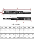 Heavy Duty Full Extension Drawer Slide With 300 600 1000mm Rails, ball-bearing metal kitchen rail with measurements chart