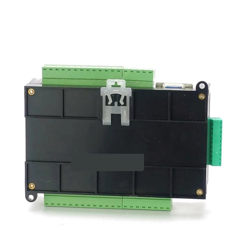 48 Channel IO Relay PLC Controller Module With 24V DC Power Built For Beefy Real World Industrial Job Sites High Speed Processor Rugged 2A Per Channel Relay Outputs For Smooth Automation And Flexible Control Applications, front view with DIN rail clip