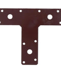 Heavy Duty T Shaped Steel Braces Rock Solid Reinforcement Plates For Structural Framing And Fencing No Fuss Mending Kit 20 Pack image of brown steel brace measuring 150mm by 90mm.