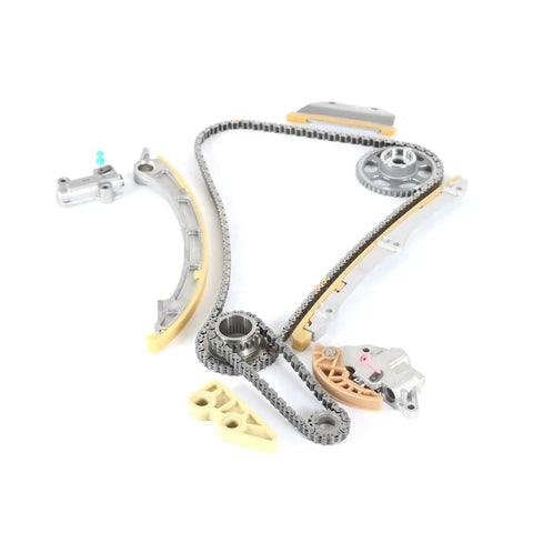 Premium Timing Chain Kit For Acura TSX ILX Accord Civic And CRV 2.4L Engine Replaces OEM 14401-R40-A01 And 14510-R40-A01 Super Durable Metal Part timing set on white background