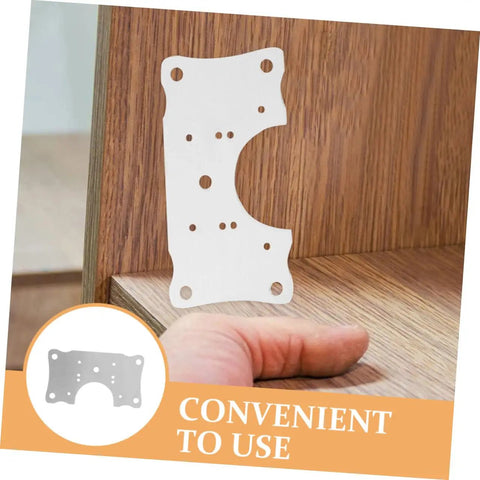 5 Piece Cabinet Hinge Plates Repair Kit For Kitchen Cabinets Easy Install No Fuss Durable Design shown on wooden cabinet
