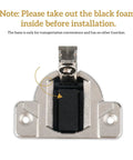 8 Pack Self Closing Cabinet Hinges Replacement, 110 Degree Concealed Pivot Hinges For Kitchen Cabinetry, showing hinge with black foam