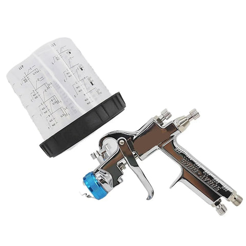 Heavy Duty Air Spray Gun With Slick Quick Connect Wash Free Tanks 600CC Mixing Reservoir And 400CC Paint Cup with 1.4MM nozzle