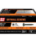 Box of Six By One Inch Bugle Head Drywall Screw With Coarse Thread And Sharp Point For Quick And Easy Drywall Jobs In Home Reno Projects One Pound
