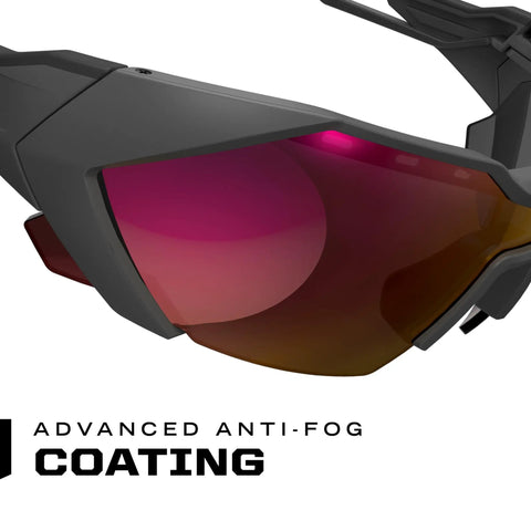 Vision Type E Safety Glasses With Fire Mirror Lens For The Jobsite, Anti Fog And Scratch Resistant, Black Half Frame Protective Eyewear