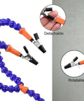Adjustable Soldering Helping Hands Tool with 360 degree rotating clips, featuring bendable arms and heat-resistant detachable clips.