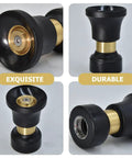 Hella Slick High Performance Water Sprinkler Head with Zinc Alloy Nozzle, showing durable metal and black design for garden irrigation.
