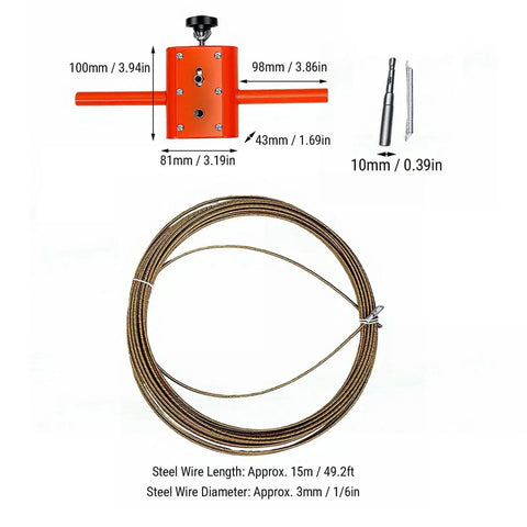 Semi Automatic Cable Threading Tool Kit With Lightweight Aluminum Alloy Build And One Button Clamp, works for hidden conduit wiring
