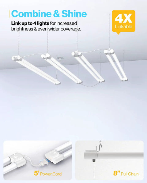 Beast Mode 4 Foot Led Shop Light Plug In Linkable Work Lamp Solid Bang For Your Buck Bright White Glow Frosted Cover Commercial Grade Garage Fixture Etl Certified Workshop Setup
