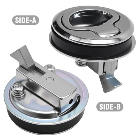 4 Pack 1.5 Inch Handle Lift Slam Latch And Flush Pull Latch With Keyless Locking For Marine Hatches And Electrical Enclosures, side view