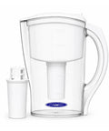 Transparent BPA Free Water Filter Pitcher With 12 Cup Capacity 6 Stage Filtration Long Life Filter Included NSF 42 Approved White