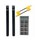Pro Grade Threading Tool Bit Set With External And Internal Threading Boring Bars And Turning Tool Holders Includes 2 Boring Bars And 16ER IR AG60 Carbide Inserts For Stainless Steel Machining