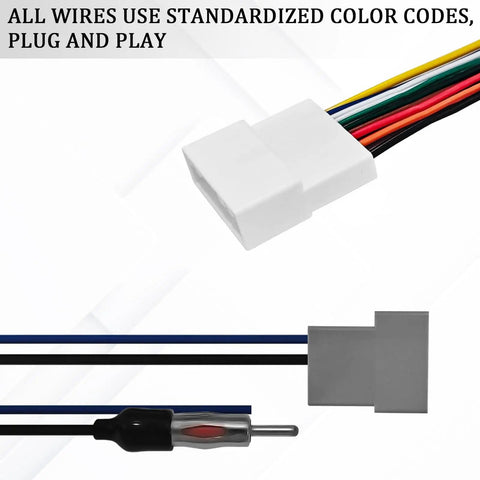Plug And Play Car Stereo Wiring Harness Kit With Antenna Connector And Steering Wheel Control Adapter for Nissan, Infiniti, Subaru