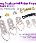 All In One Heavy Duty Picture Hanger Kit With 415Pcs Assorted Hangers And Screws In Transparent Storage Box Featuring Seven Models