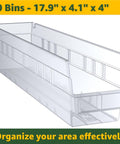 Heavy Duty Chrome Storage Shelving Unit With 18x36x74 Inch Frame And Forty Durable Bins for organizing tools with 40 clear bins.